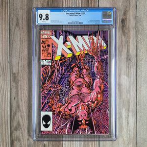 Uncanny X-Men #205 CGC 9.8 WP Lady Deathstrike is transformed into her classic cybernetic organism version with claws and adamantium reinforcements (cert 6015)