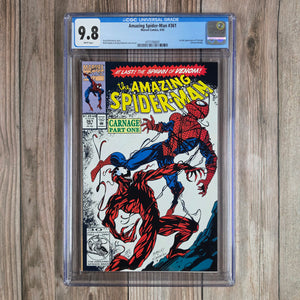Amazing Spider-Man #361 CGC 9.8 1st full appearance of Carnage, spawned from the extraterrestrial parasite known as the Venom symbiote (cert 6001)