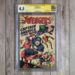Avengers #4 CGC 4.5 SS Stan Lee, Captain America joins the Avengers (cert 7002)