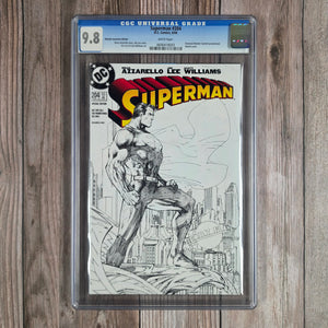 Superman #204 CGC 9.8 Retailer Incentive Edition, Variant sketch cover art by Jim Lee (cert 8003)