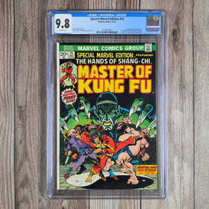 Special Marvel Edition #15 CGC 9.8 WP 1st appearance of Shang-Chi, the Master of Kung-Fu (cert 0001)