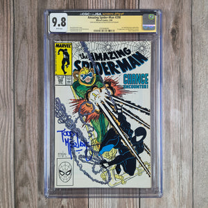 Amazing Spider-Man #298 CGC 9.8 WP SS Todd McFarlane, 1st cameo appearance of Venom, creeping over Eddie Brock's hands (cert 6001)