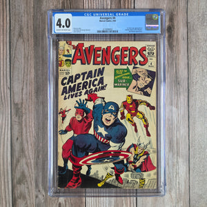 Avengers #4 CGC 4.0 Captain America joins the Avengers (cert 8002)
