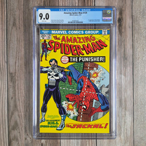 Amazing Spider-Man #129 CGC 9.0 WP ICONIC Cover art by John Romita Sr., 1st appearance of the Punisher & the Jackal (Cert 2001)