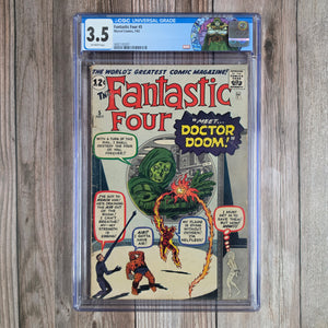 Fantastic Four #5 CGC 3.5 Custom Label, 1st appearance and origin of Doctor Doom (Cert 2007) *Trade Avail.