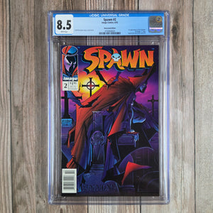 Spawn #2 CGC 8.5 WP 1st Appearance of Violator NEWSSTAND EDITION (Cert 8020)