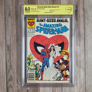 Amazing Spider-Man Annual #21 CBCS 8.0 Newsstand Edition Signed Stan Lee (cert 002)