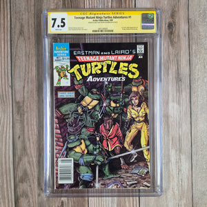 Teenage Mutant Ninja Turtles Adventures #1 CGC 7.5 Newsstand, Signed & Sketch Kevin Eastman, 1st appearance of Krang (cert 0001)