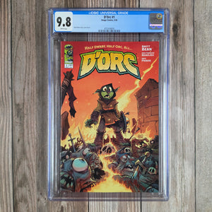 D'orc #1 CGC 9.8 1st appearance of D'Orc, a half dwarf, half orc adventurer with a magical Death Shield (cert 8010)
