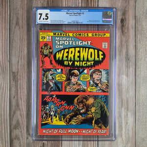 Marvel Spotlight #2 CGC 7.5 1st Appearance and origin of Werewolf by Night (Cert 0010)
