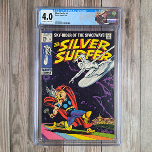 Silver Surfer #4 CGC 4.0 Custom Label, ICONIC Cover art by John Buscema, 2nd Appearance of Mephisto (Cert 3002)