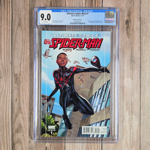 Ultimate Spider-Man #1 CGC 9.0 Pichelli Variant Cover, First solo title and 2nd appearance of Miles Morales (cert 0017)