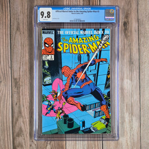 Official Marvel Index to the Amazing Spider-Man #3 CGC 9.8 WP back cover features a replica pin-up page originally printed in The Amazing Spider-Man #3 (cert 8002)