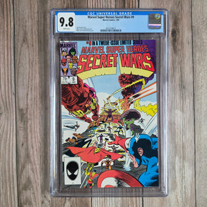 Marvel Super Heroes Secret Wars #9 CGC 9.8 WP Battle versus Galactus (cert 8012)