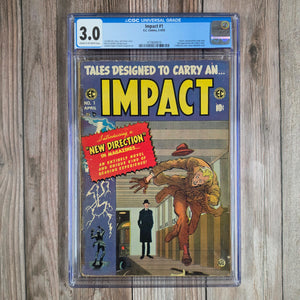 Impact #1 CGC 3.0 Early EC not approved by Comics Code authority (cert 9010)