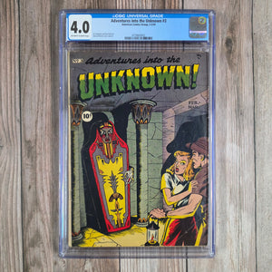Adventures into the Unknown #3 CGC 4.0 Early pre-code vampire and monster artwork (cert 9002)