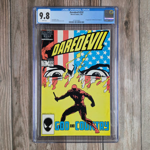 Daredevil #232 CGC 9.8 WP 1st appearance of Nuke, the first successful mutant test subject of Weapon Plus who became Weapon VII (cert 0007)