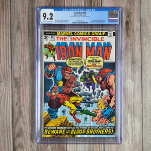 Iron Man #55 CGC 9.2 1st appearance of Thanos, an Eternal from Titan born with the Deviants gene (cert 9010)