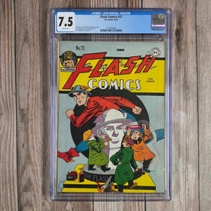 Flash Comics #72 CGC 7.5 WP Iconic Golden Age Jay Garrick Flash art (cert 5002)