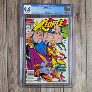X-Force #5 CGC 9.8 Newsstand Edition, 1st full appearance of Tyler Dayspring, operating as Tolliver (cert 5004)