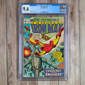 Iron Man #31 CGC 9.6 appearance of the Smashers (cert 8010)
