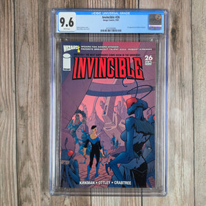 Invincible #26 CGC 9.6 1st appearance of Oliver Grayson, Mark's half brother who later becomes Kid Omni-Man (cert 0006)