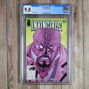 Invincible #33 CGC 9.8 Cameo appearances of Batman, Conan, Doctor Octopus, Spider-Man, the Mad Max Universe and the Walking Dead Universe (cert 2022)