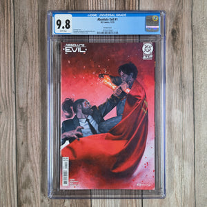 Absolute Evil #1 CGC 9.8 Variant Cover, Introduction of Joker in full (human form) - appearing in multiple panels but teaser art of a future arc shows a more monstrous version of the character (cameos in multiple issues) (cert 7008)