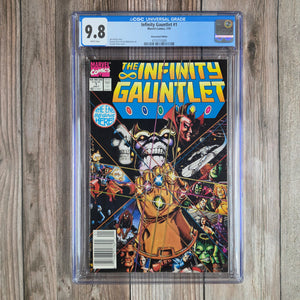 Infinity Gauntlet #1 CGC 9.8 Newsstand Edition, "Infinity Gauntlet" Part 1 (cert 1009)