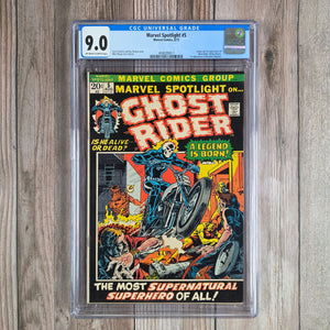 Marvel Spotlight #5 CGC 9.0 1st appearance and origin of Ghost Rider, Johnny Blaze (cert 9017) *Trade Avail.