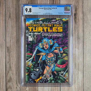 Teenage Mutant Ninja Turtles #8 CGC 9.8 WP, Crossover appearance of Cerebus from publisher Aardvark-Vanaheim (cert 8005)