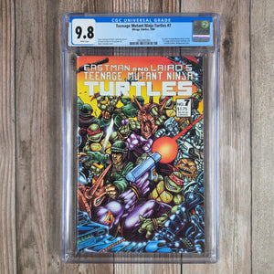 Teenage Mutant Ninja Turtles #7 CGC 9.8 WP Origin of the Teenage Mutant Ninja Turtles, they discover that the ooze which caused their transformation was created by the Utroms, Krang's alien race (cert 2009)