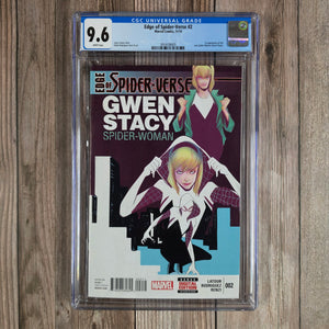 Edge of Spider-Verse #2 CGC 9.6 1st appearance of Spider-Gwen, Gwen Stacy in an alternate universe (Earth-65) (cert 8005)