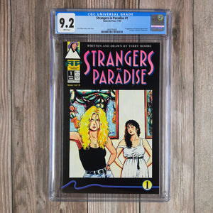 Strangers in Paradise #1 CGC 9.2 1st appearance of Katchoo and Francine (cert 0002)