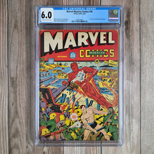 Marvel Mystery Comics #35 CGC 6.0 Text feature written by Mickey Spillane (cert 0001)