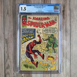 Amazing Spider-Man #5 CGC 1.5 UK price variant, First battle of Spider-Man vs Doctor Doom (cert 2019)*