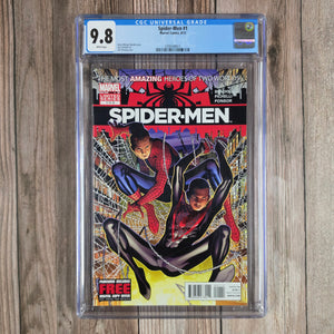 Spider-Men #1 CGC 9.8 First meeting of Peter Parker and Miles Morales, briefly (cert 9011)