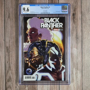 Black Panther #3 CGC 9.6 1:25 Variant Edition, 1st appearance of Tosin Oduye a young man powered by Vibranium tattoos (cert 3003)