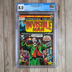 Supernatural Thrillers #2 CGC 8.0 1st appearance of the Invisible Man in Marvel comics (cert 5006)