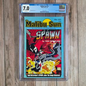 Malibu Sun #13 CGC 7.0 Cover appearance and interior images of Spawn (cert 7017)