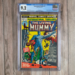 Supernatural Thrillers #5 CGC 9.2 WP 1st appearance of the Living Mummy (cert 6019)