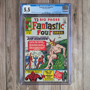 Fantastic Four Annual #1 CGC 5.5 Origin of the Fantastic Four retold (cert 8020)