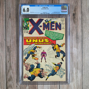 X-Men #8 CGC 6.0 1st appearance of Unus the Untouchable, has the ability to create forcefields (cert 4017)