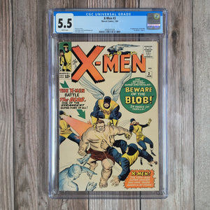 X-Men #3 CGC 5.5 WP, 1st appearance of the Blob, an invulnerable mutant (cert 7008)