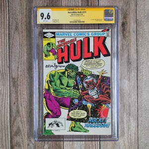 Incredible Hulk #271 CGC 9.6 WP, SS Al Milgrom, 2nd appearance and first cover of Rocket Raccoon, formerly Rocky Raccoon in Marvel Preview #7 (cert 3002)