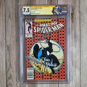 Amazing Spider-Man #300 CGC 7.5 WP, Newsstand Edition, SS Todd McFarlane, 1st full appearance of Venom (cert 2001)