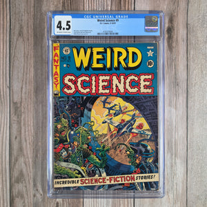 Weird Science #9 CGC 4.5 Wally Wood Cover Art Classic Golden Age EC science-fiction comic (Cert 0004)
