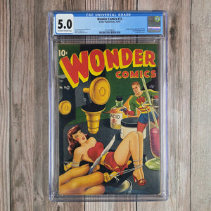 Wonder Comics #15 CGC 5.0 1st Appearance & Origin of Tara, Classic Bondage Cover (Cert 8005)