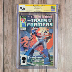 Transformers #1 CGC 9.6 WP SS Signed by Bill Sienkiewicz Origin & 1st Comic Appearance of the Autobots & Decepticons (Cert 1001)