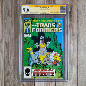 Transformers #8 CGC 9.6 WP SS Signed by Bob Budiansky 1st Appearance of Dinobots Grimlock, Slag & Sludge (Cert 2001)
